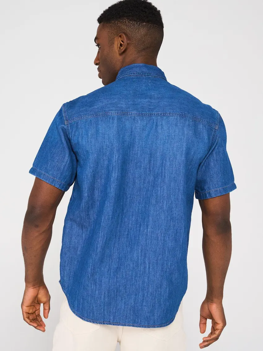 CALVIN KLEIN KOSZULA JEANSOWA KRÓTKI RĘKAW J30J327178