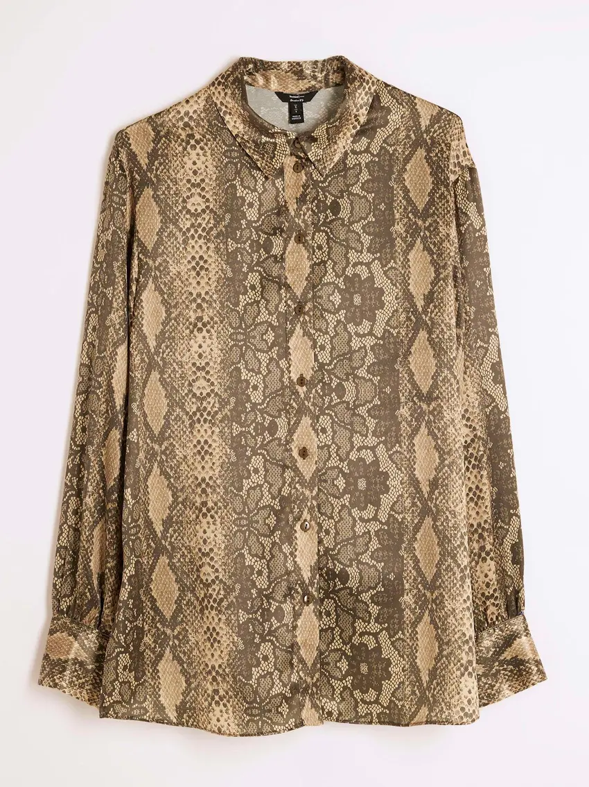 RIVER ISLAND KOSZULA SATYNOWA ZE WZOREM ZWIERZĘCYM
