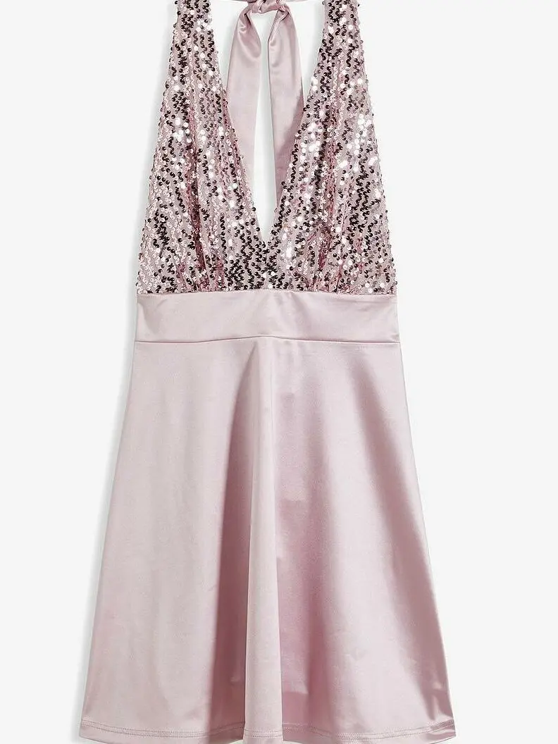 SUKIENKA SATYNOWA CEKINOWA