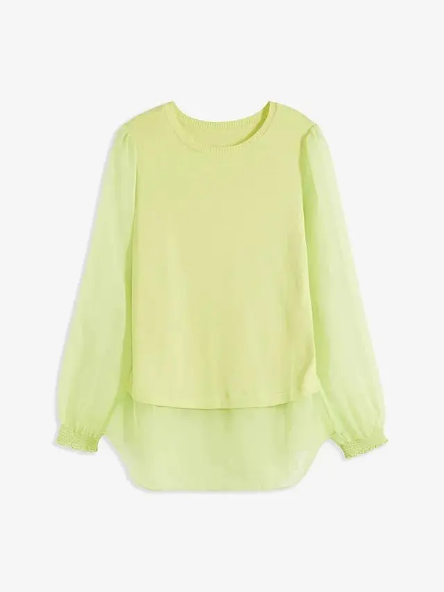 SWETER Z SZYFONOWYMI RĘKAWAMI