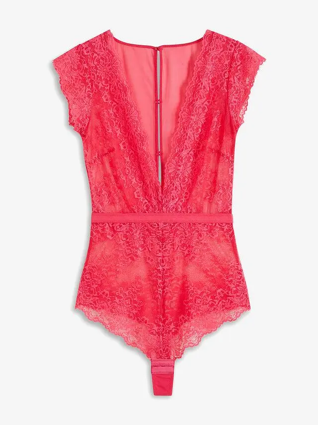 RÓŻOWE BODY KORONKOWE