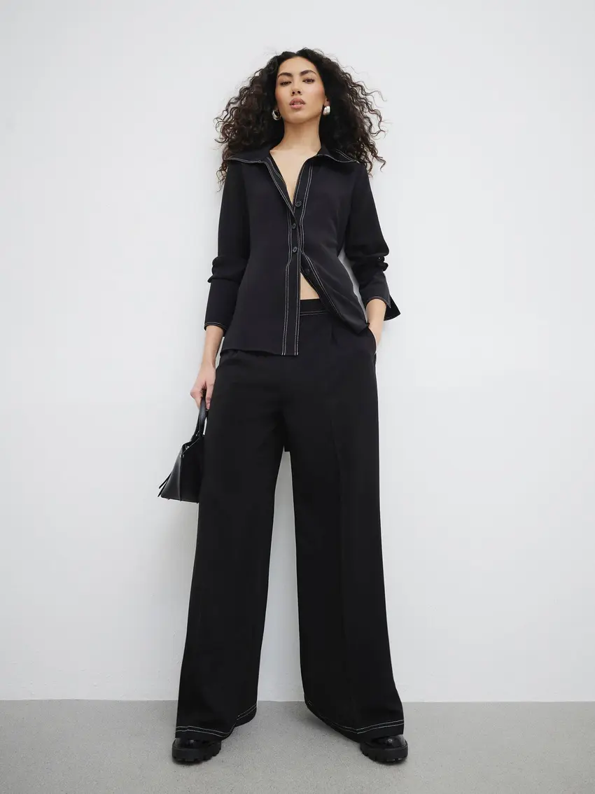 RIVER ISLAND SPODNIE Z KONTRASTOWYMI PRZESZYCIAMI