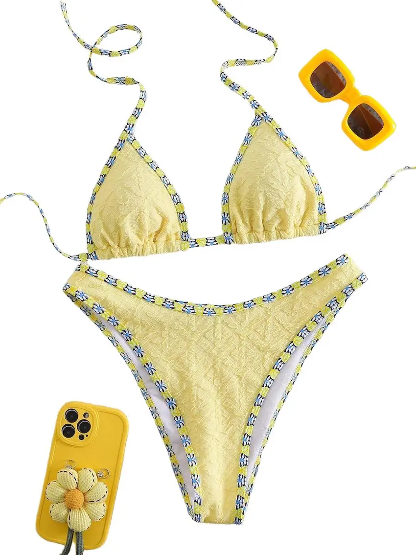 TEKSTUROWANE BIKINI KOSTIUM KĄPIELOWY