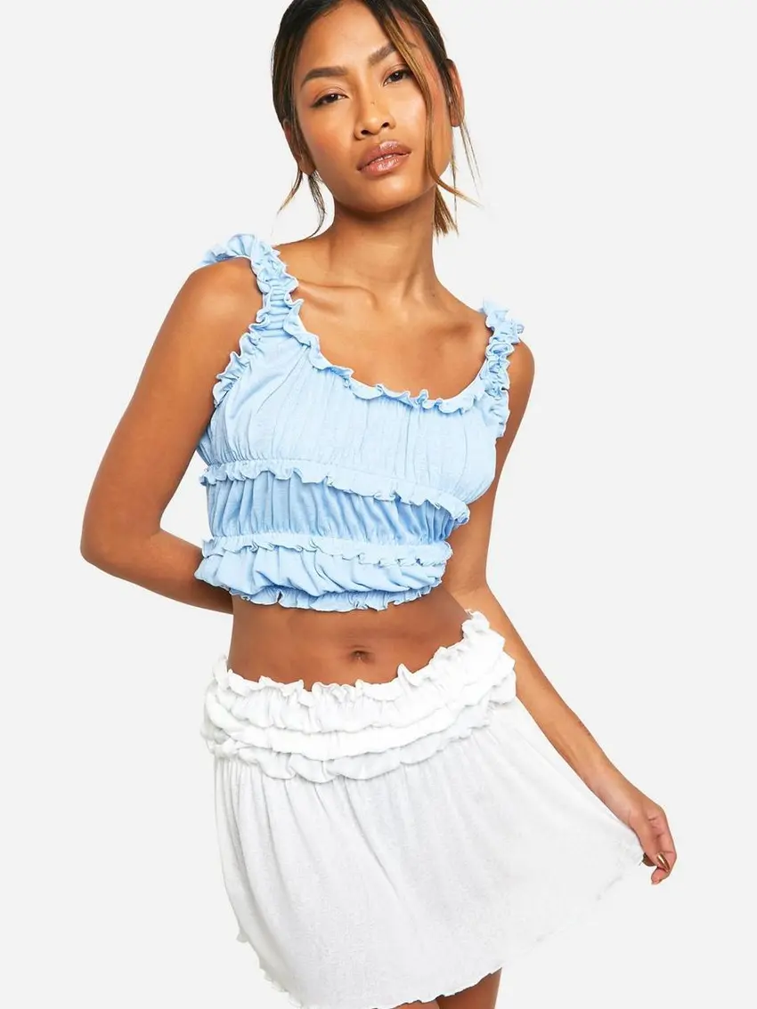 CROP TOP Z MARSZCZENIEM