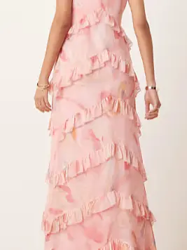 KOKTAJLOWA MAXI SUKIENKA GLAMOUR Z ODKRYTYMI RAMIONAMI