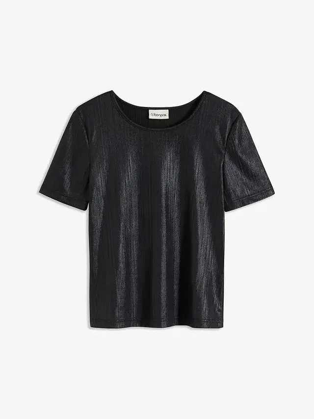 T-SHIRT Z POŁYSKUJĄCEGO MATERIAŁU