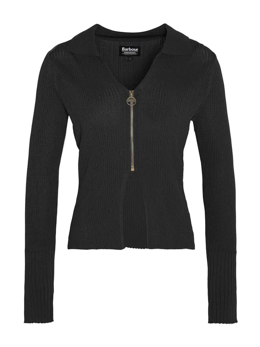 BARBOUR PRĄŻKOWANY SWETER NA ZAMEK