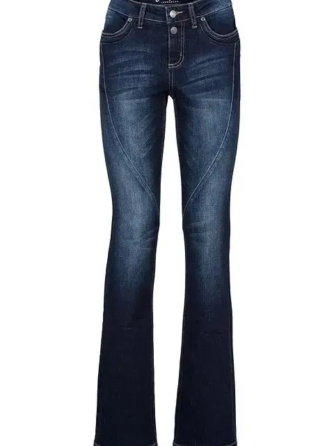 JEANSY DAMSKIE FLARE REGULAR BAWEŁNA DŁUGA NOGAWKA