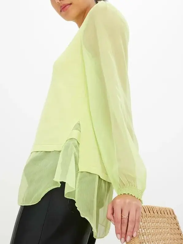 SWETER Z SZYFONOWYMI RĘKAWAMI