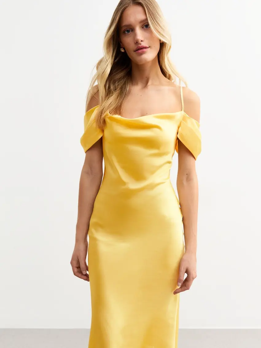 NEW LOOK SUKIENKA MAXI Z SATYNY