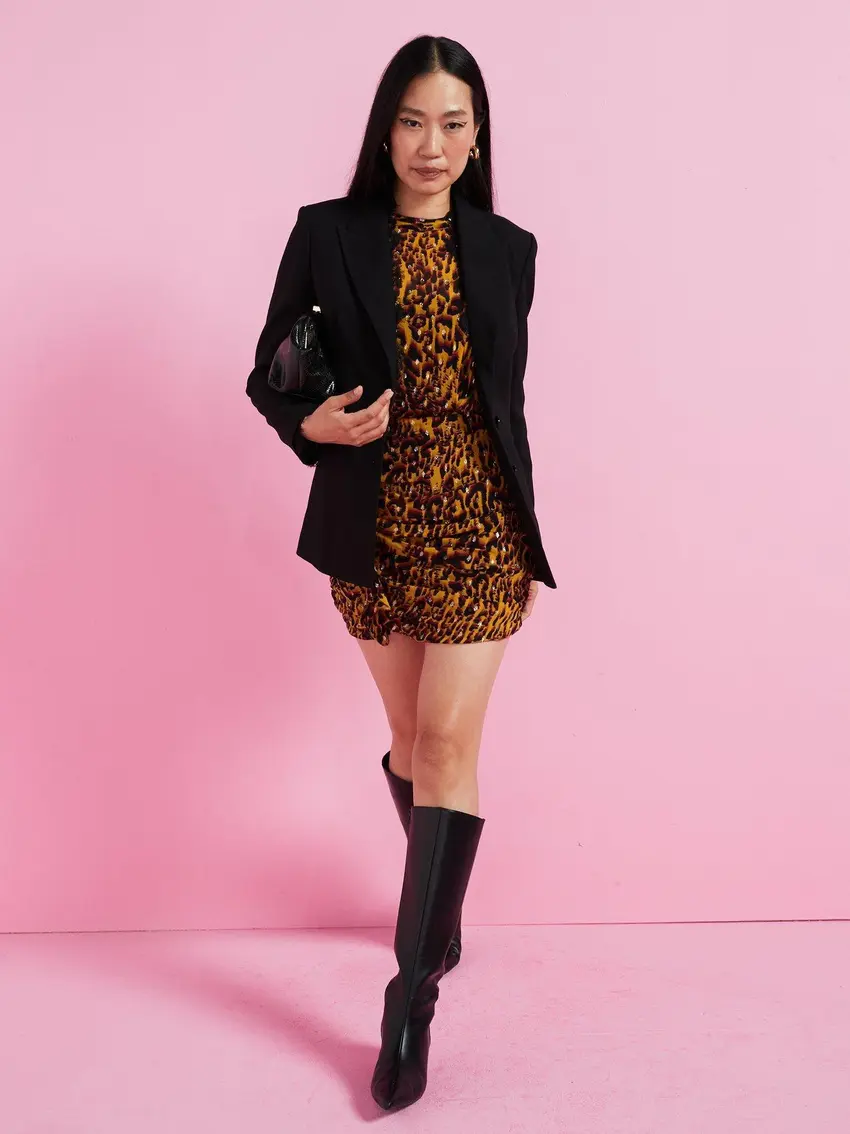 ALLSAINTS SUKIENKA MINI ZWIERZĘCY WZÓR
