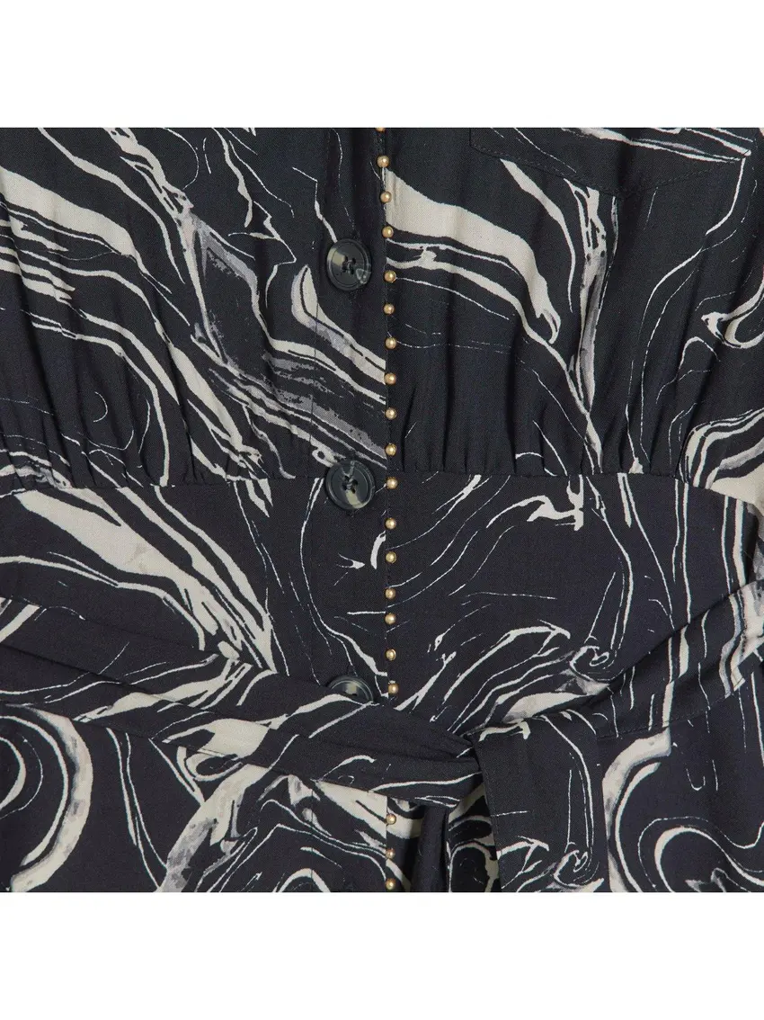 RIVER ISLAND SUKIENKA MIDI MARMURKOWY WZÓR