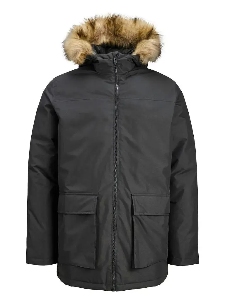 KURTKA MĘSKA PARKA Z KAPTUREM PLUS SIZE