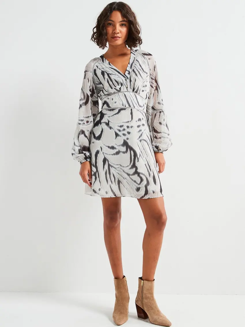 GUESS SUKIENKA YVETTE Z DŁUGIM RĘKAWEM W4BK29WDW82