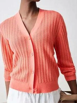 SWETER ROZPINANY AŻUROWY
