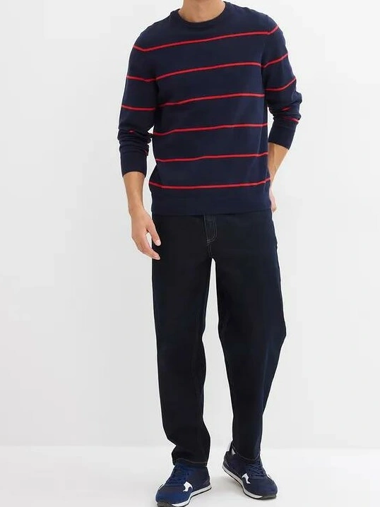 SWETER MĘSKI BAWEŁNIANY W PASKI