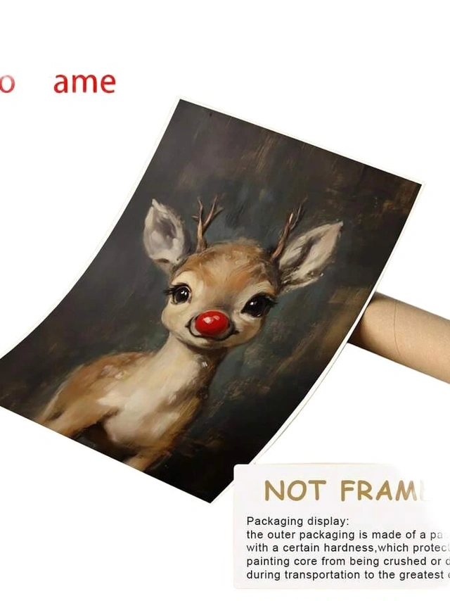 PLAKAT Z RENIFEREM DEKORACJA ŚCIENNA