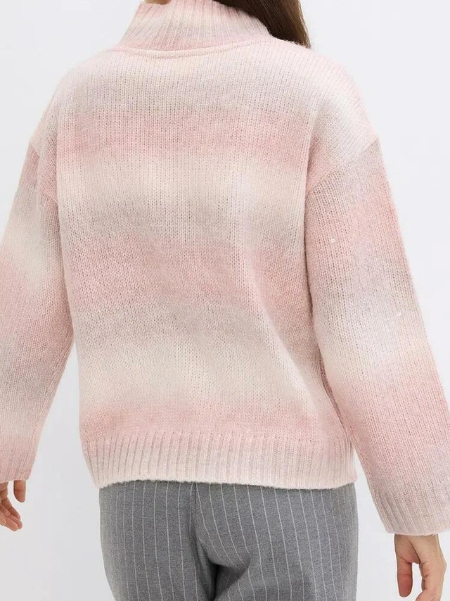 SWETER OMBRE Z PÓŁGOLFEM