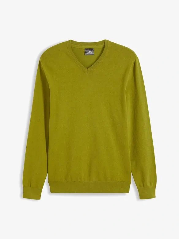 Sweter męski dzianinowy z dekoltem w serek