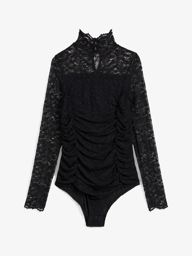 CZARNE KORONKOWE BODY