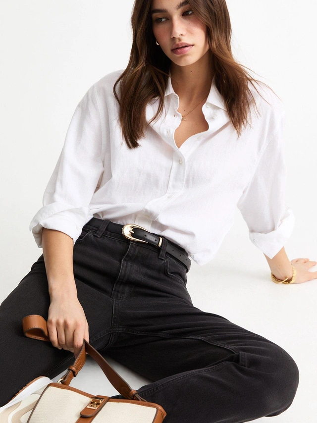 NEW LOOK JEANSY HANNAH ANKLE GRAZER STRAIGHT LEG